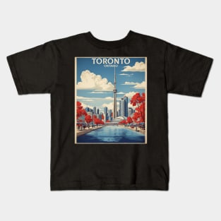 Toronto Canada Vintage Retro Tourism Kids T-Shirt